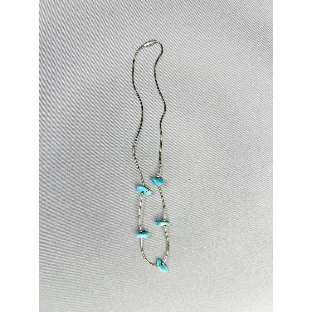 Turquoise Beaded Southwest Native American Style Necklace 16"